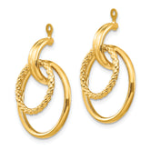 14K Yellow Gold Polished Twisted Earring Jackets for Women